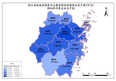 浙江省2016年內(nèi)資企業(yè)總產(chǎn)值